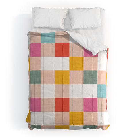 Dominique Vari Words Playful Summer Gingham Check Comforter