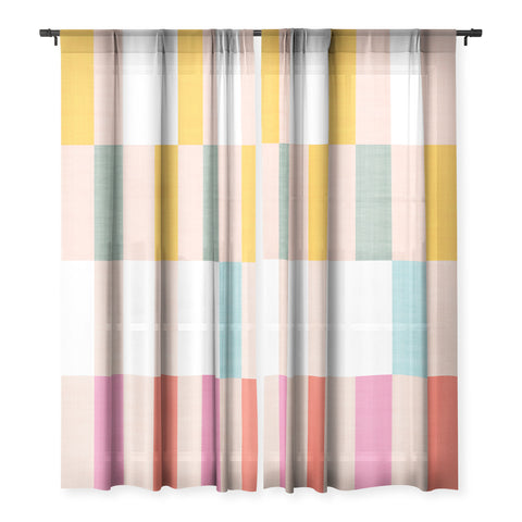 Dominique Vari Words Playful Summer Gingham Check Sheer Non Repeat