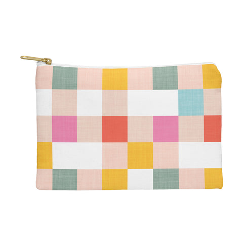 Dominique Vari Words Playful Summer Gingham Check Pouch
