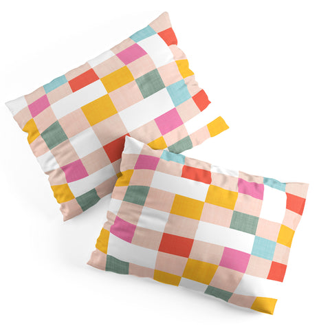 Dominique Vari Words Playful Summer Gingham Check Pillow Shams