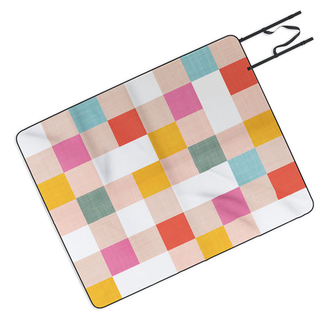 Dominique Vari Words Playful Summer Gingham Check Picnic Blanket