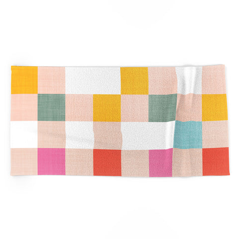 Dominique Vari Words Playful Summer Gingham Check Beach Towel