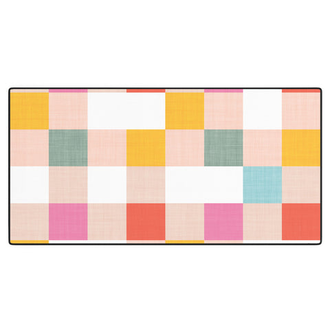 Dominique Vari Words Playful Summer Gingham Check Desk Mat