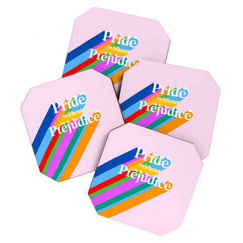 Dominique Vari Words Pride without Prejudice Rainbow Coaster Set