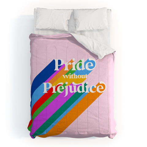 Dominique Vari Words Pride without Prejudice Rainbow Comforter