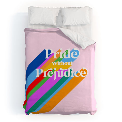 Dominique Vari Words Pride without Prejudice Rainbow Duvet Cover