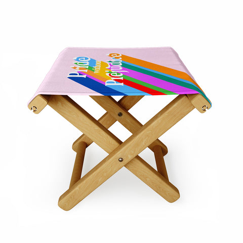 Dominique Vari Words Pride without Prejudice Rainbow Folding Stool