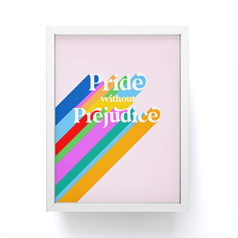 Dominique Vari Words Pride without Prejudice Rainbow Framed Mini Art Print