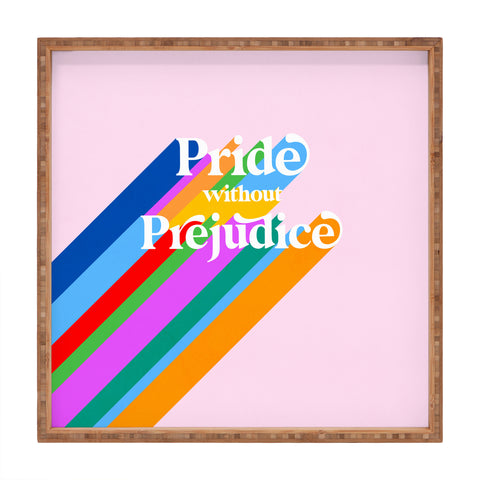 Dominique Vari Words Pride without Prejudice Rainbow Square Tray