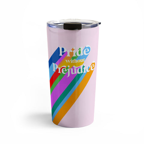 Dominique Vari Words Pride without Prejudice Rainbow Travel Mug