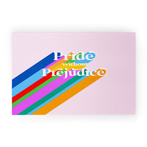 Dominique Vari Words Pride without Prejudice Rainbow Welcome Mat