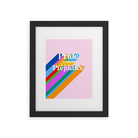 Dominique Vari Words Pride without Prejudice Rainbow Framed Art Print
