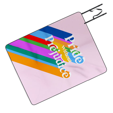Dominique Vari Words Pride without Prejudice Rainbow Picnic Blanket