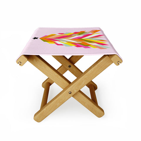 Dominique Vari Words Rainbow Christmas Tree Folding Stool