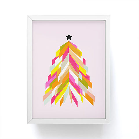 Dominique Vari Words Rainbow Christmas Tree Framed Mini Art Print
