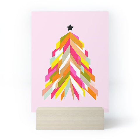 Dominique Vari Words Rainbow Christmas Tree Mini Art Print