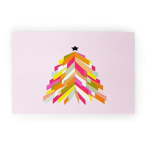 Dominique Vari Words Rainbow Christmas Tree Welcome Mat