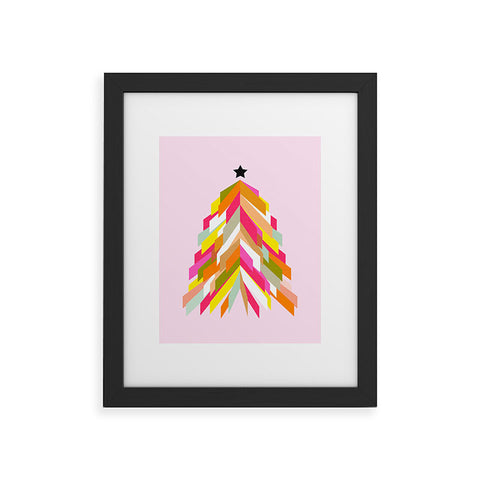 Dominique Vari Words Rainbow Christmas Tree Framed Art Print
