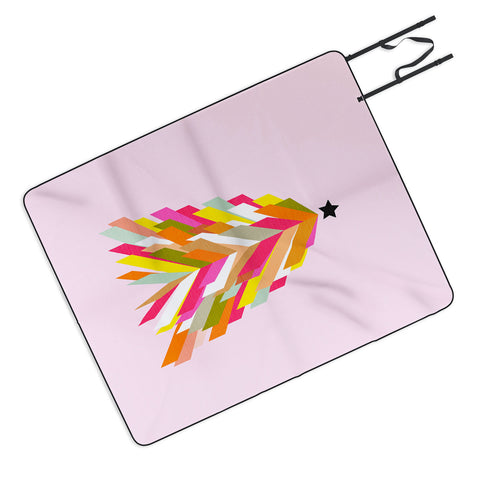 Dominique Vari Words Rainbow Christmas Tree Picnic Blanket