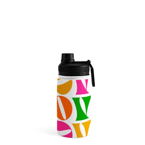 Dominique Vari Words Rainbow LOVE Groovy Repeat Water Bottle