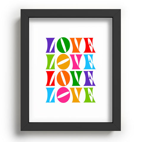 Dominique Vari Words Rainbow LOVE Groovy Repeat Recessed Framing Rectangle