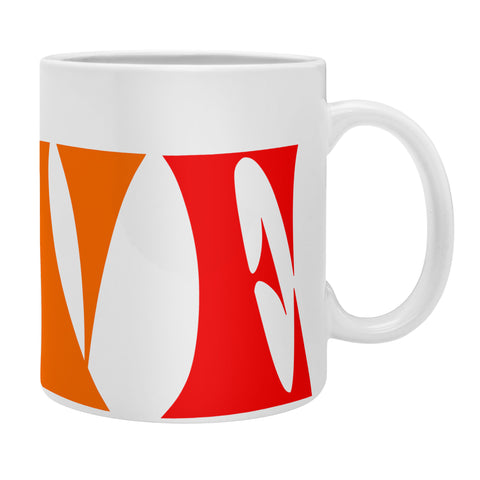 Dominique Vari Words Rainbow LOVE Groovy Repeat Coffee Mug