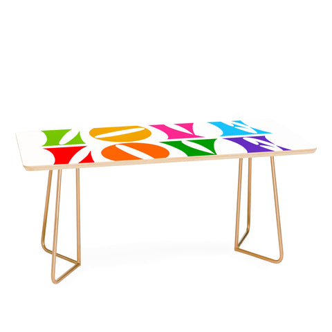 Dominique Vari Words Rainbow LOVE Groovy Repeat Coffee Table