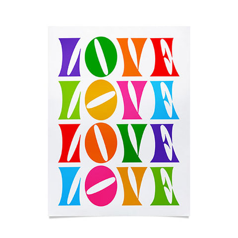 Dominique Vari Words Rainbow LOVE Groovy Repeat Poster