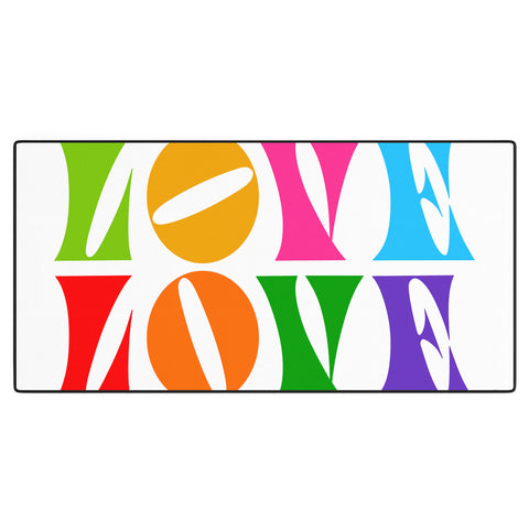 Dominique Vari Words Rainbow LOVE Groovy Repeat Desk Mat