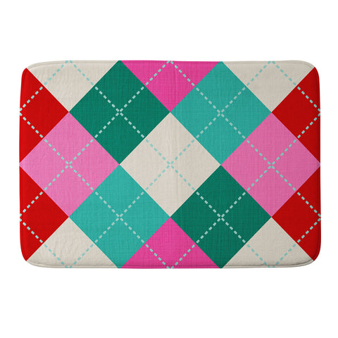 Dominique Vari Words Retro Christmas Knitted Argyle Memory Foam Bath Mat