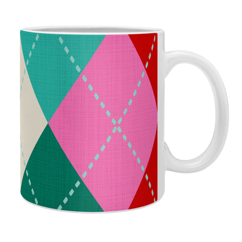 Dominique Vari Words Retro Christmas Knitted Argyle Coffee Mug