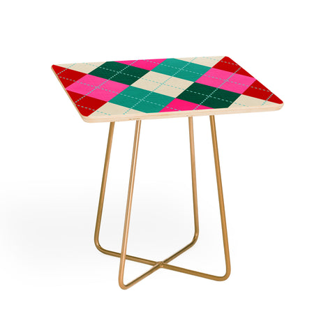 Dominique Vari Words Retro Christmas Knitted Argyle Side Table