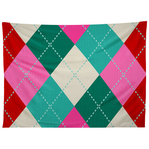 Dominique Vari Words Retro Christmas Knitted Argyle Tapestry