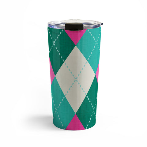 Dominique Vari Words Retro Christmas Knitted Argyle Travel Mug