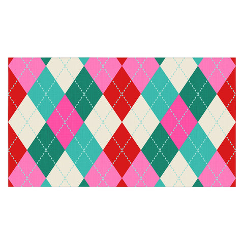 Dominique Vari Words Retro Christmas Knitted Argyle Tablecloth