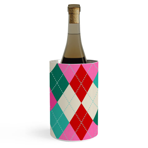 Dominique Vari Words Retro Christmas Knitted Argyle Wine Chiller