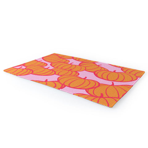 Dominique Vari Words Retro Dopamine Pumpkin Fall Area Rug