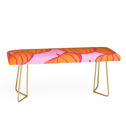 Dominique Vari Words Retro Dopamine Pumpkin Fall Bench