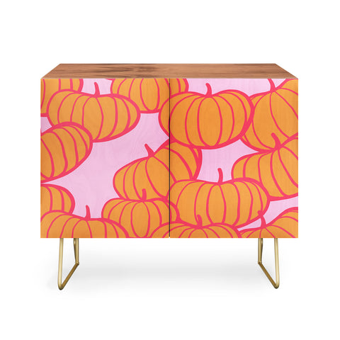 Dominique Vari Words Retro Dopamine Pumpkin Fall Credenza