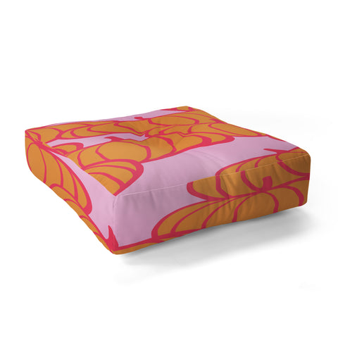 Dominique Vari Words Retro Dopamine Pumpkin Fall Floor Pillow Square