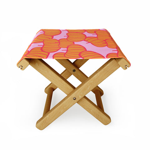 Dominique Vari Words Retro Dopamine Pumpkin Fall Folding Stool