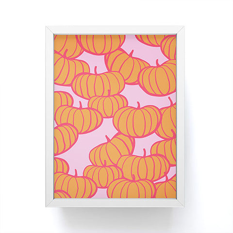 Dominique Vari Words Retro Dopamine Pumpkin Fall Framed Mini Art Print