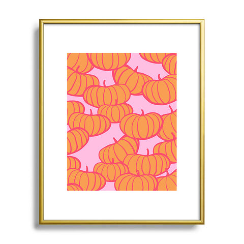 Dominique Vari Words Retro Dopamine Pumpkin Fall Metal Framed Art Print