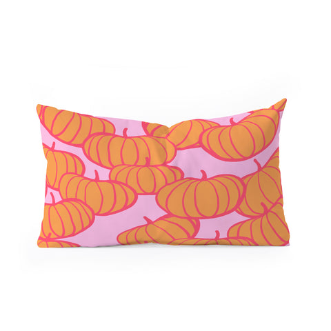 Dominique Vari Words Retro Dopamine Pumpkin Fall Oblong Throw Pillow
