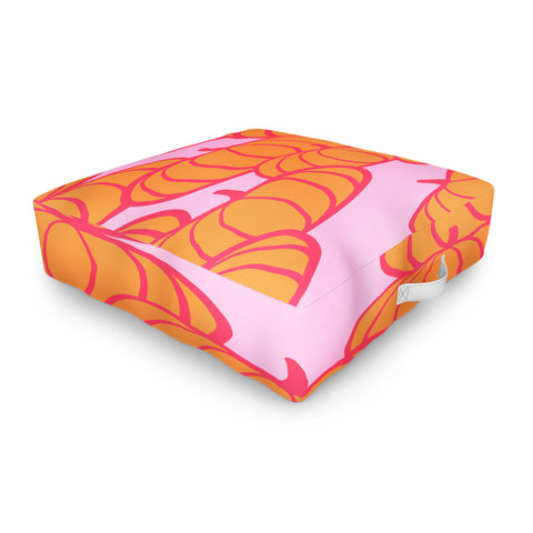 Dominique Vari Words Retro Dopamine Pumpkin Fall Outdoor Floor Cushion