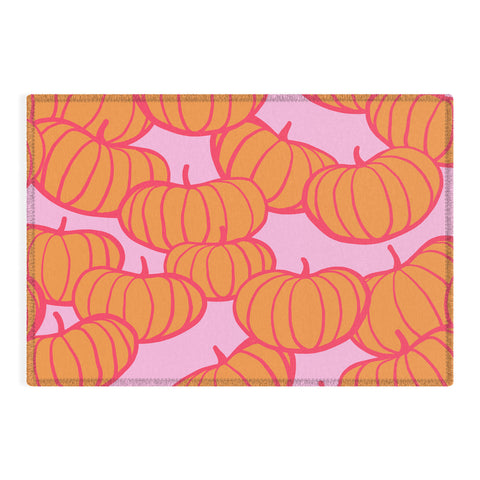 Dominique Vari Words Retro Dopamine Pumpkin Fall Outdoor Rug