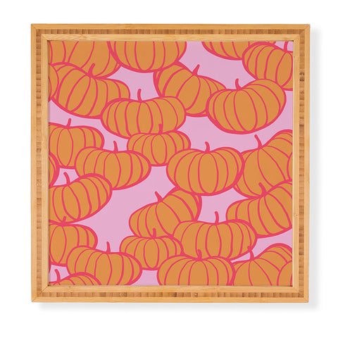 Dominique Vari Words Retro Dopamine Pumpkin Fall Framed Wall Art