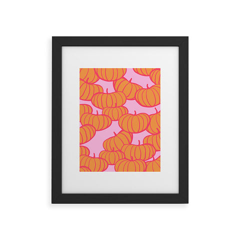 Dominique Vari Words Retro Dopamine Pumpkin Fall Framed Art Print
