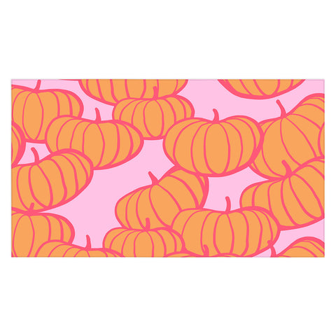Dominique Vari Words Retro Dopamine Pumpkin Fall Tablecloth