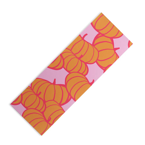 Dominique Vari Words Retro Dopamine Pumpkin Fall Yoga Mat
